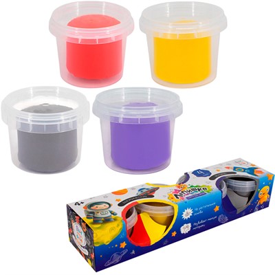 Набор для творчества Тесто для лепки 4 цв "Лепишка", Космические истории Фин-ти-Флю Тдл/в-006 - фото 69768449