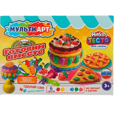 Набор для творчества Тесто для лепки Готовим вместе 24 см MultiArt PDSET-MA120041 - фото 69768641