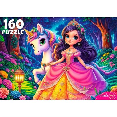 Пазл 160 Принцесса и ночной единорог Ф160-4544 - фото 69768799