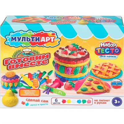 Набор для творчества Тесто для лепки Готовим вместе 24 см MultiArt PDSET-MA120041-WOT - фото 69770004