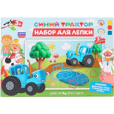 Набор для творчества Тесто для лепки Синий Трактор 24 см MultiArt DSET-STR-121472D - фото 69770439