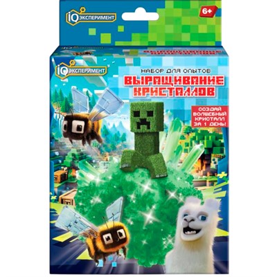Набор по выращиванию кристаллов Майнкрафт IQ Эксперимент EX-CG02-MN - фото 69770780
