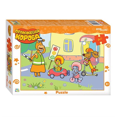 Пазл 60 Оранжевая корова 81039 Степ /48/ - фото 69772174