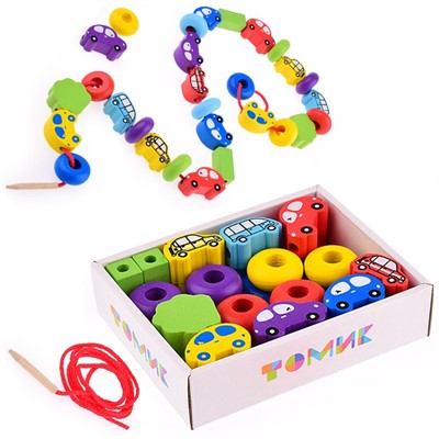 Деревянный Счетный материал "Бусы" "Транспорт" 31 деталь 1-73 - фото 69772204