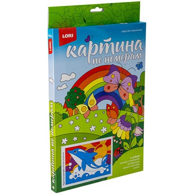 Набор для творчества Картина по номерам для малышей "Радостный дельфин" Ркн-090 Lori - фото 69772412
