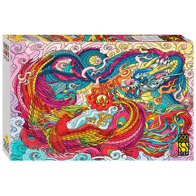 Пазл 500 Дракон и феникс 91027 Степ - фото 69772904