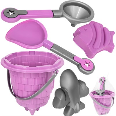 Песочный набор КРОКОТАМ Замок фиолетовый 5 предметов ПН-2Ф /30/ - фото 69773727