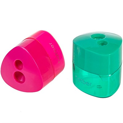 Точилка UNION Цветная с контейнером с 2-мя отверстиями -Ассорти- 2 цв BS_078201 Hatber - фото 69774016