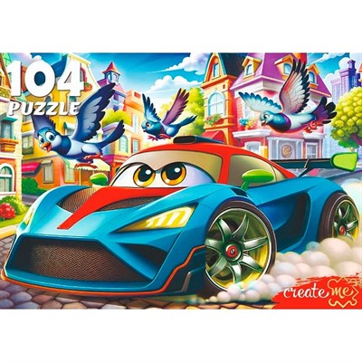 Пазл 104 Крутая синяя машинка Ф104-4535 - фото 69775285