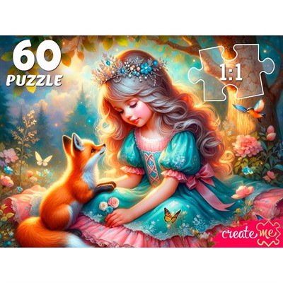 Пазл 60 Принцесса с лисичкой Х60-8262 - фото 69776599