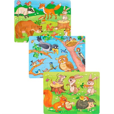 Деревянная Пазл-рамка 14,5x10,8 см 3 шт. ИД-0218 - фото 69776630