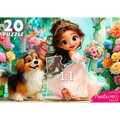 Пазл 20 Макси Принцесса с собачкой УК20-2388 - фото 69776779