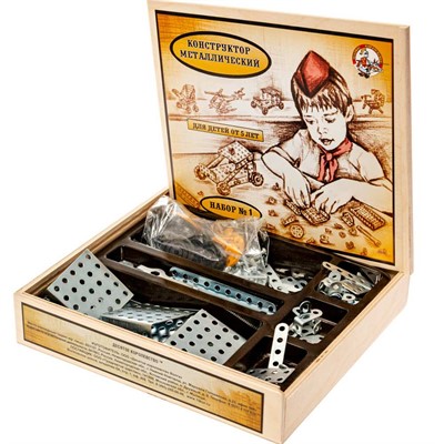 Конструктор металл №1 980 в дерев. упак. - фото 69777714