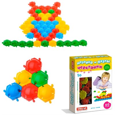 Мозаика d 40мм Черепашки 60 дет 01061 Стеллар /13/ - фото 69778173