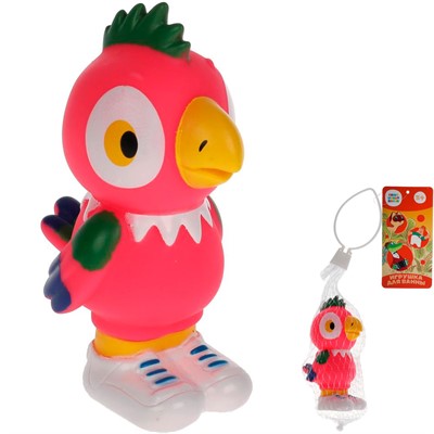 Резиновая игрушка Попугай Кеша 13R  в сетке - фото 69778421