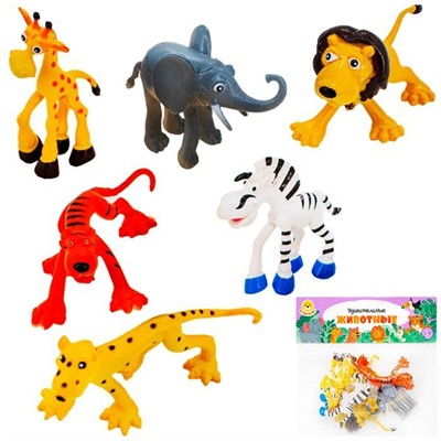 Набор животных Levatoys мульт.YS270600 Сафари в пак. - фото 69779062