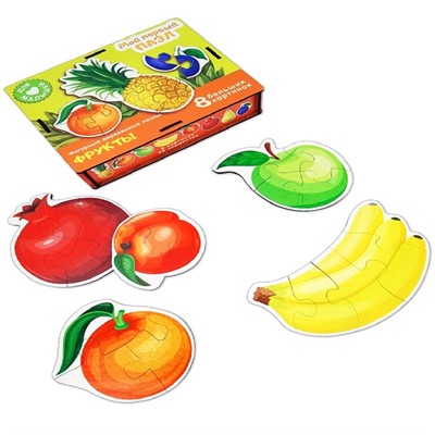 Деревянный Фигурный пазл Мой первый пазл Фрукты 8561 - фото 69779317