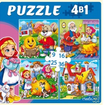 Пазл 4 в 1 Первые русские сказки П-6771 - фото 69780476