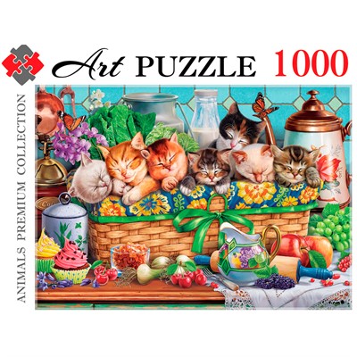 Пазл 1000 Котята в корзинке Ф1000-0460 - фото 69780889