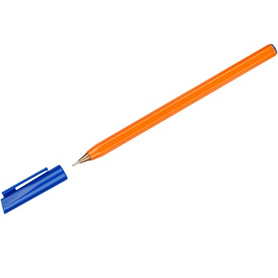 Ручка шариковая синяя 0,7 мм. СТАММ "800" оранжевый корпус 346461 - фото 69780920