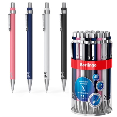 Карандаш ч/гр механ.с ластиком X0,5мм. ассорти BSk_12095 Berlingo - фото 69781793