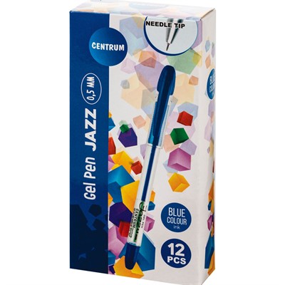Ручка гелевая 0,5мм синяя JAZZ 82073 - фото 69782175