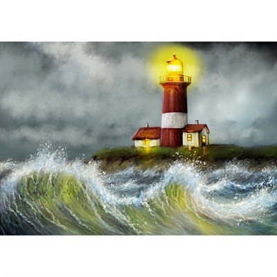 Набор для творчества Роспись по холсту 22х30 см Маяк в бушующем море Х-4059 - фото 69782666