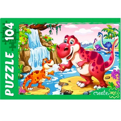 Пазл 104 Динозавры у вулкана Ф104-2009 - фото 69784383