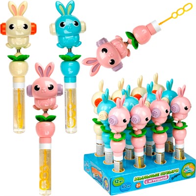 Мыльные пузыри Т25948 Мы-шарики! с игрушкой качалка Заяц 40 мл 1toy - фото 69784598