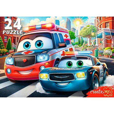 Пазл 24 Макси Городские машинки-помощники УК24-0209 - фото 69784991