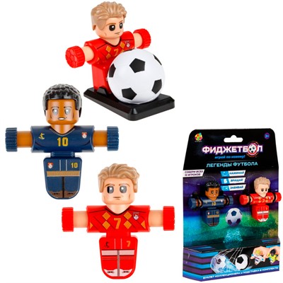 Фиджетбол: Легенды футбола 2 футболиста (Франция - Бельгия), в компл. мяч, подставка Т26989-5 - фото 69786500