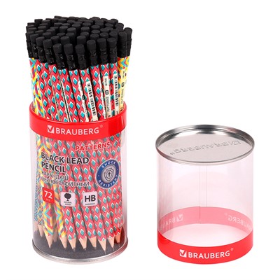 Карандаш ч/гр НВ с ластиком PATTERNS 181748 BRAUBERG - фото 69786886