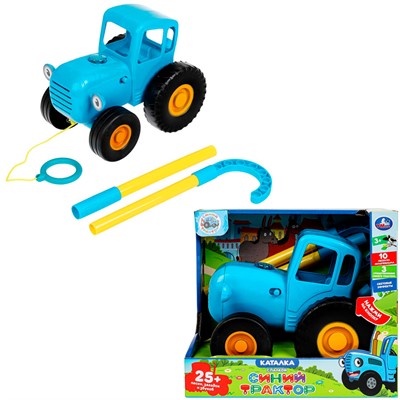 Каталка 25+ песен, загадок и звуков СИНИЙ ТРАКТОР в кор. Умка HT826-R-WOD - фото 69788276
