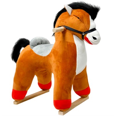 Качалка Конь Пегас плюш музыкальная коричневый 98070305 - фото 69789103