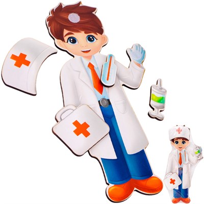 Деревянный Конструктор на липучках: Профессия Врач ОА-00000431 /Арбо/ - фото 69789785