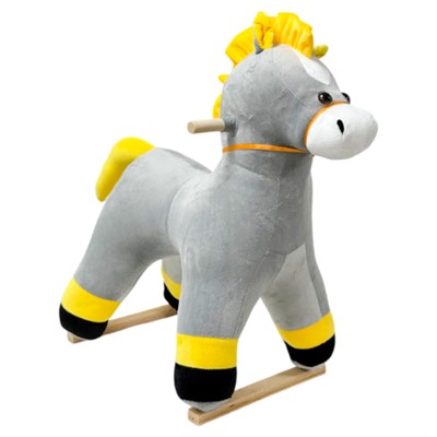 Качалка Лошадка "Кавказ", музыкальная серый 98070201 - фото 69790246