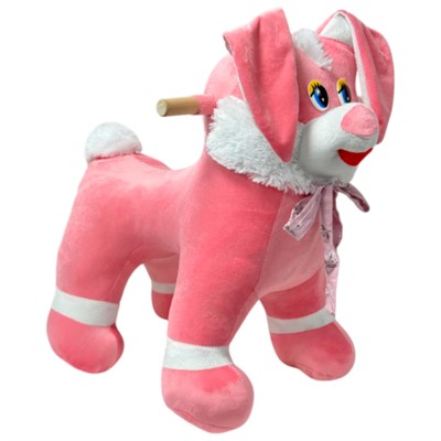 Качалка Зайчик плюш розовый 98058902 - фото 69790254