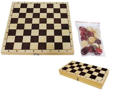 Шашки деревянные в доске дерево /Колорит/ - фото 69790278