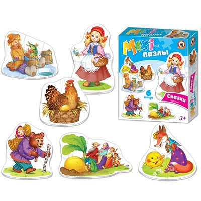 Пазлы MAXI Сказки набор №1 в коробке 02548 - фото 69790285