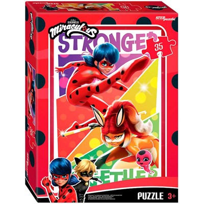 Пазл 35 Леди Баг и Супер-Кот 91476 Степ - фото 69791451