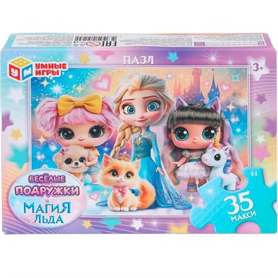 Пазл 35 Макси Магия льда и Весёлые подружки 4630395051255 - фото 69794920