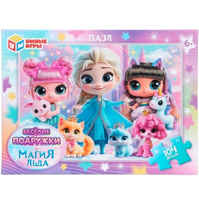 Пазл 104 Магия льда и Весёлые подружки 4630395051293 - фото 69794924