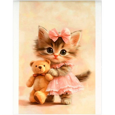 Блокнот 40 л. А6 Котенок с плюшевым мишкой 71640 - фото 69796181