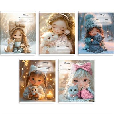 Тетрадь 12 л. линия Девочки с котятами 70903 - фото 69796369