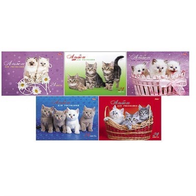 Альбом для рисования. 24 л. А4 Милые котята 004077 Hatber гребень - фото 69796778