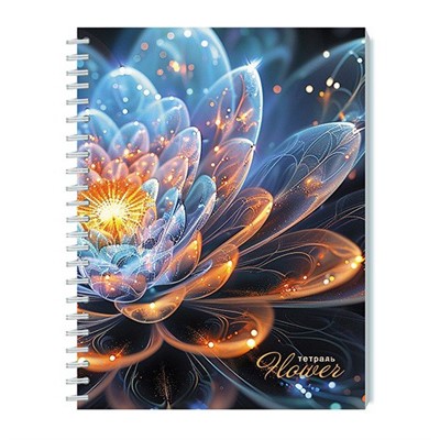 Тетрадь 48 л. клетка блестки Золотой цветок С0245-140 - фото 69796869