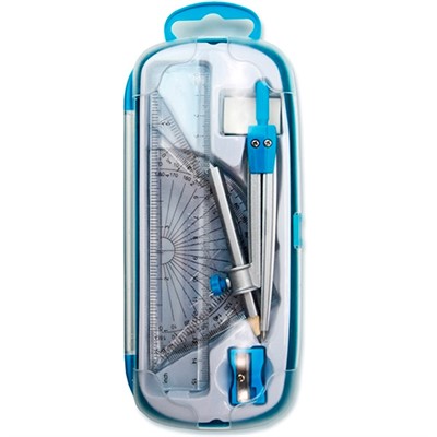 Набор чертежный 7 пр. в пенале с  козьей ножкой Синяя С3331-01 - фото 69796931