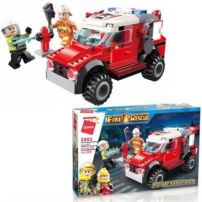 Конструктор 2801-2804 QMAN Пожарная машина в кор. - фото 69797236