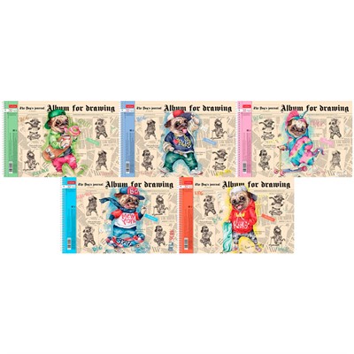 Альбом для рисования 32 л. А4  Мопс 32А4тВсп Hatber - фото 69798388