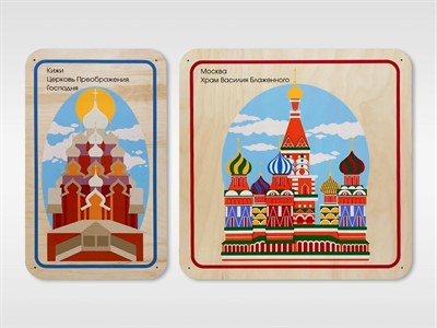 Набор стеновых панелей «Памятные места России - Кижи, Москва» - фото 69799789